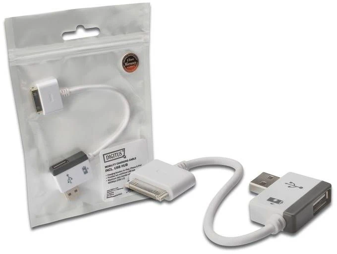 Digitus Sync- und Ladekabel mit USB-Hub für iPhone/iPod/iPad