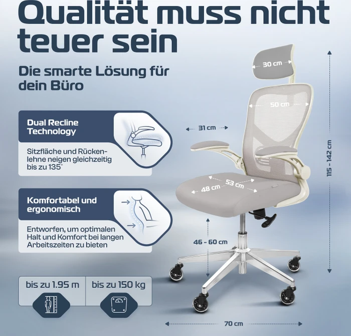 Clouvou ProSeat Bürostuhl, weiß