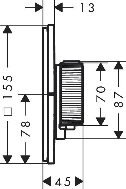 Hansgrohe Axor ShowerSelect ID eckig Thermostat für 1 Verbraucher und einen zusätzlichen Abgang mattschwarz