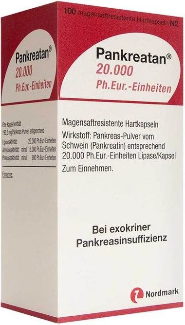 Nordmark Pankreatan 20.000 Kapseln, 100 Stück