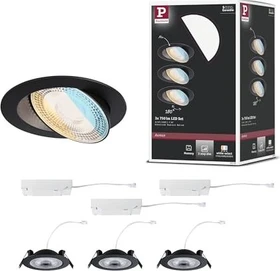 Paulmann Aumus LED 5W Einbauleuchte schwarz,   3 Stück