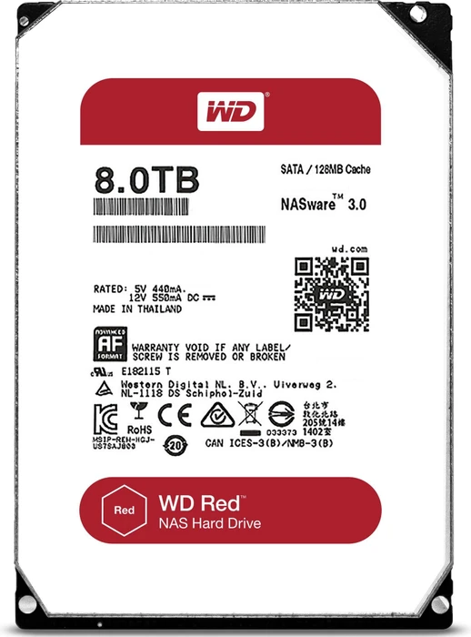 Western Digital WD Red Desktop Mainstream Kit 8TB, 24/7, 512e / 3.5" / SATA 6Gb/s, retail
