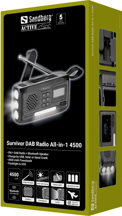 Sandberg Survivor DAB Radio All-in-1 4500