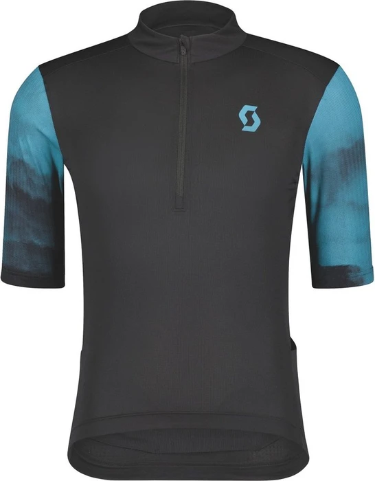 Scott Gravel 10 Trikot kurzarm black/nile blue (Herren)