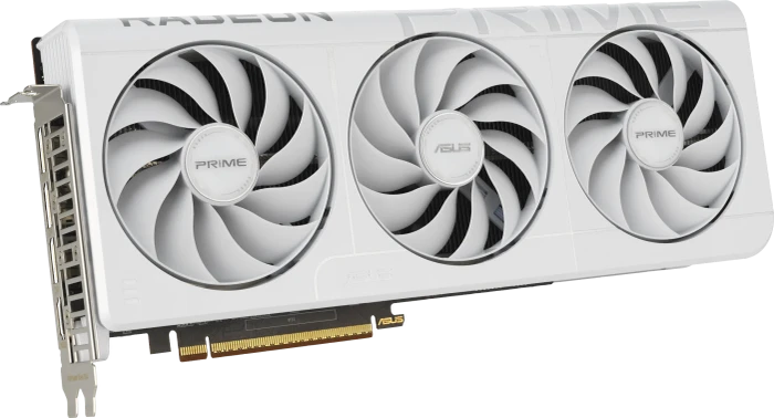 ASUS Prime Radeon RX 9070 XT White OC Edition, PRIME-RX9070XT-O16G-WHITE, 16GB GDDR6, HDMI, 3x DP