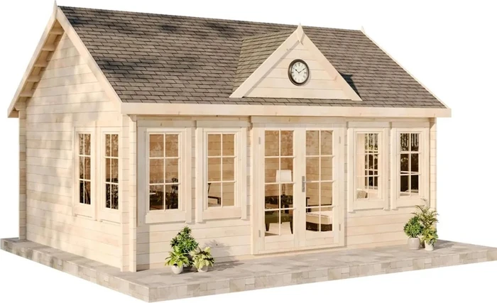 Alpholz Gartenhaus Clockhouse-XL 550x420cm natur