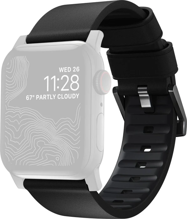 Nomad Modern Strap Pro Active Leather Black Hardware für Apple Watch 42mm/44mm schwarz