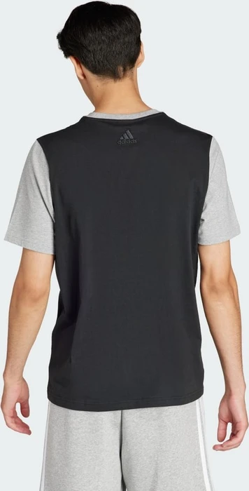 adidas Essentials Single Jersey Big Logo T-Shirt kurzarm black/medium grey heather (Herren)