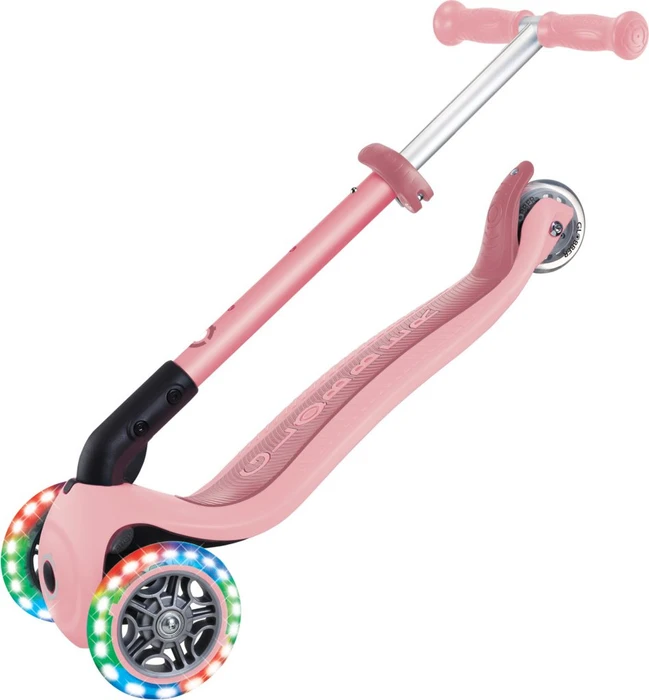 Globber Foldable Lights Kickboard pale pink