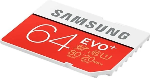 Samsung EVO+ R80/W20 64GB, UHS-I, Class 10