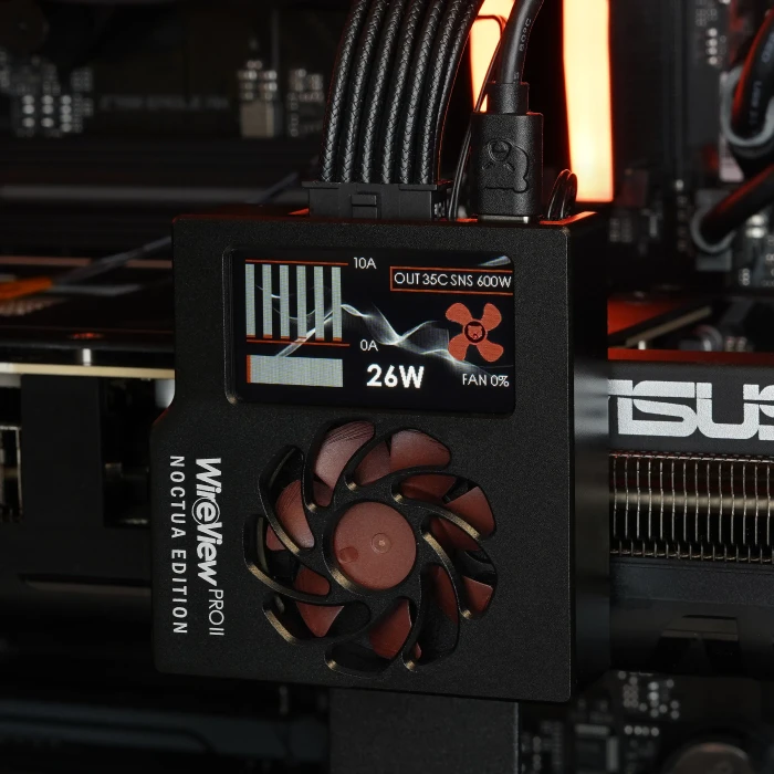 Thermal Grizzly WireView Pro II GPU, Noctua Edition, Reversed, 90°, 12V-2x6, Sense-Pins an der Unterseite