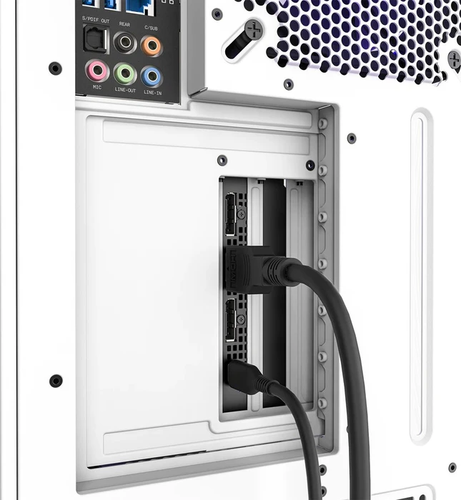 NZXT Vertical GPU Mounting Kit Riser Card, inkl. PCI-Slot Blende für H7, gewinkelt, PCIe 4.0, 175mm, weiß/schwarz