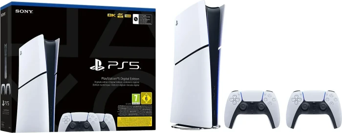 Sony PlayStation 5 Slim Digital Edition - 1TB inkl. 2 Controller weiß