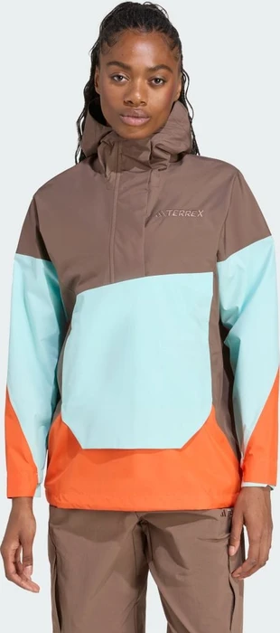 adidas Terrex Xploric 2.5L Climaproof Anorak earth strata/semi flash aqua/semi impact orange (Damen)