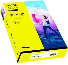 inapa tecno colors Universalpapier gelb, A4, 160g/m², 250 Blatt