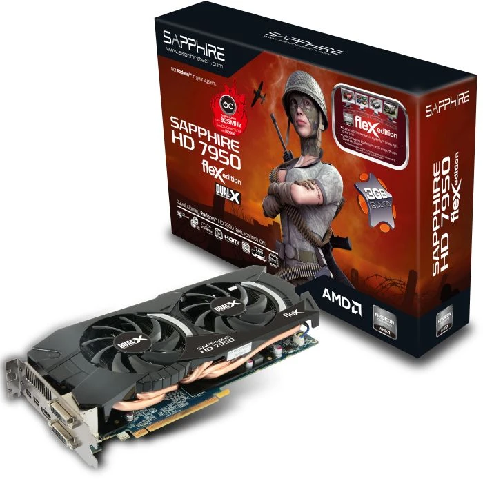 Sapphire Radeon HD 7950 FleX OC Boost, 3GB GDDR5, 2x DVI, HDMI, 2x mDP, full retail