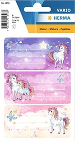 Herma Buchetiketten Einhorn Best Friends, 76x35mm, mehrfarbig, 3 Blatt (9 Etiketten)