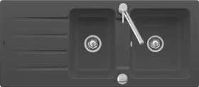 Villeroy & Boch Architectura 1160x510mm Einbau Becken reversibel mit Ablauffernbedienung graphite