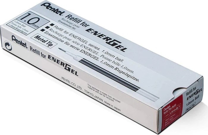 Pentel EnerGel Roller Pen LR10-BX Tintenrollermine 0.5mm (1mm Ball) rot, 12er-Pack