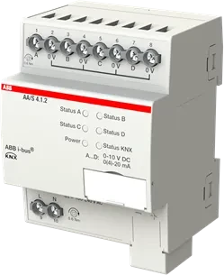 ABB AA/S4.1.2 KNX Analogaktor 4-fach, 10V, 4TE REG, Schaltaktor