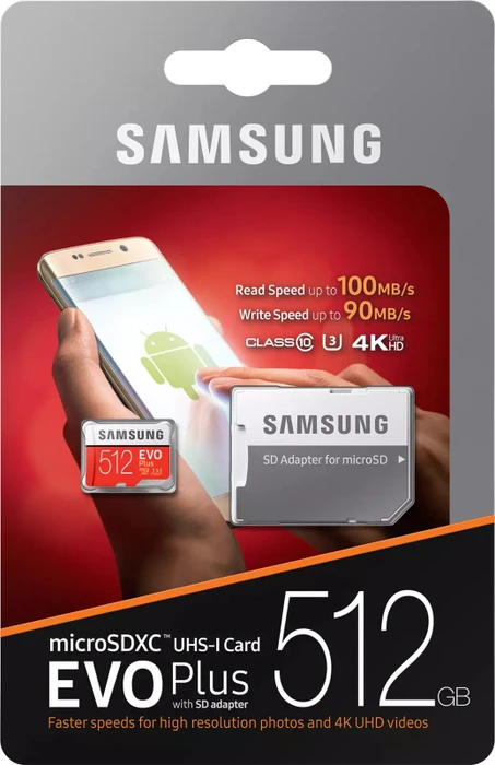 Samsung EVO Plus R100/W90 512GB Kit, UHS-I U3, Class 10