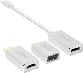 InLine USB Display Konverter Set 6-in-1 silber (64109S)