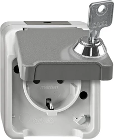 Merten Aquastar SCHUKO-Steckdose, lichtgrau