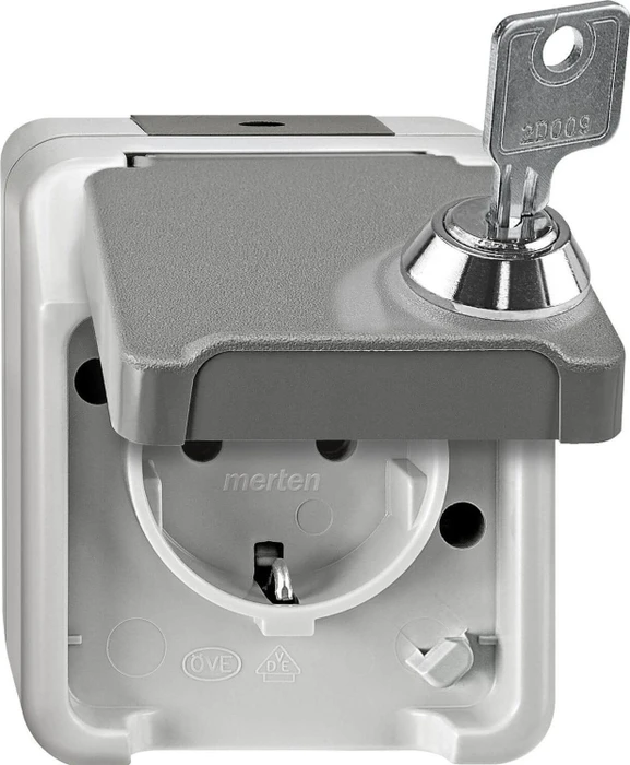 Merten Aquastar SCHUKO-Steckdose, lichtgrau