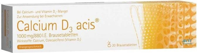 Calcium D3 Acis 1000mg/880 I.E. Brausetabletten, 20 Stück