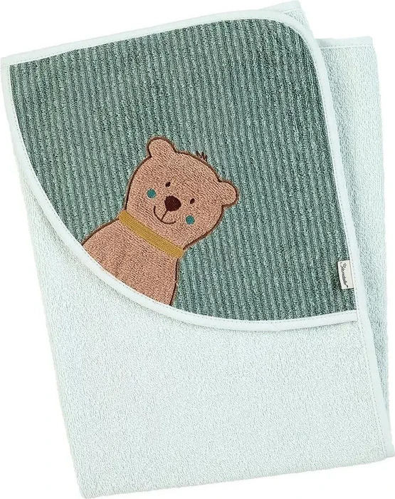 Sterntaler Badetuch Bär Ben 80x80cm mittelgrün