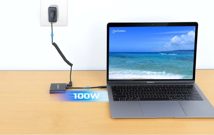 Manhattan USB-C auf 2x HDMI Adapter mit USB PD, USB-C 3.0 [Stecker]