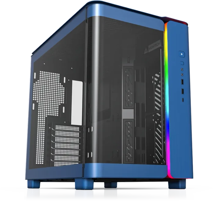 Montech King 95 Prussian Blue, blau, Glasfenster