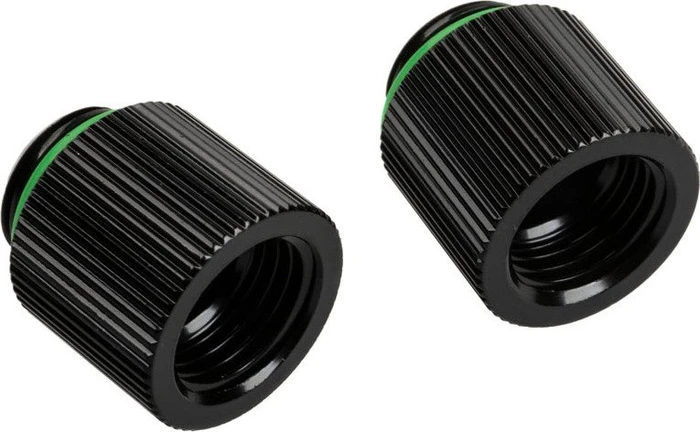 Bitspower Touchaqua Verlängerung G1/4" auf G1/4", 15mm, Glorious Black, 2er-Pack