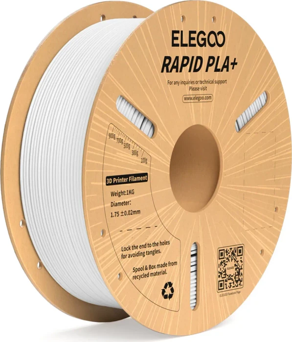 Elegoo Rapid PLA+, weiß, Spule, 1.75mm, 1.00kg
