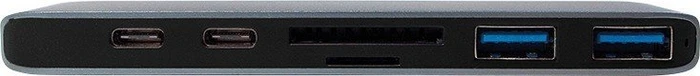 LogiLink 2x Thunderbolt 3 auf USB-C/USB-A Multiport Adapter, silber