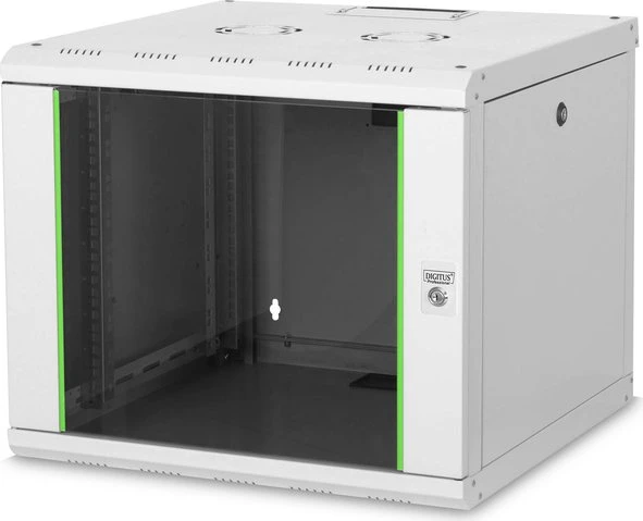 Digitus Professional Unique Serie Wandschrank 9HE, Sicherheitsglastür, IP2X, grau, 600mm tief