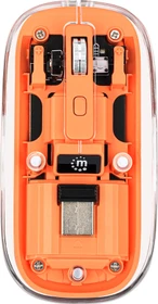 Manhattan Transparent Rechargeable Wireless Mouse, transparent/orange, USB (190282)