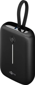 Wentronic Goobay Powerbank 10000mAh mit integriertem USB-C-Kabel schwarz