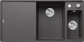 Blanco Axia III 6 S-F InFino Becken rechts mit Ablauffernbedienung felsgrau inkl. Glasschneidebrett