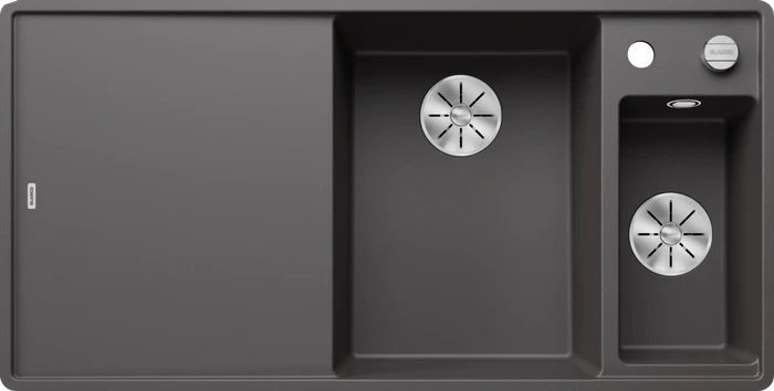 Blanco Axia III 6 S-F InFino Becken rechts mit Ablauffernbedienung felsgrau inkl. Glasschneidebrett