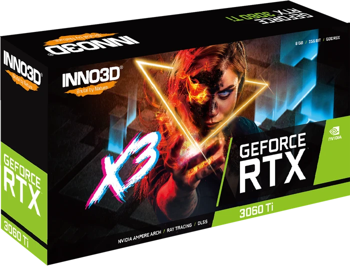 INNO3D GeForce RTX 3060 Ti GDDR6X X3 OC, 8GB GDDR6X, HDMI, 3x DP