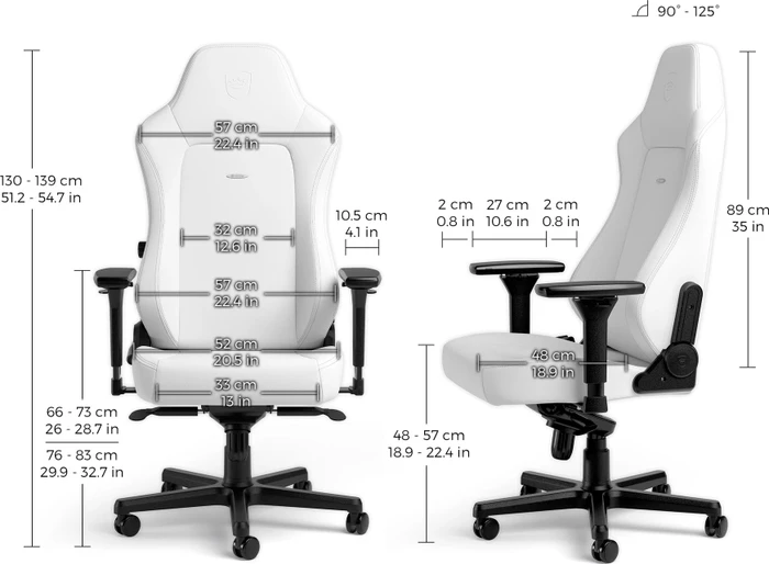 noblechairs Hero White Edition Gamingstuhl, weiß