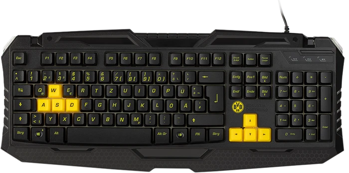 Snakebyte BVB Gaming Tastatur, Borussia Dortmund offiziell lizenziert, USB, DE
