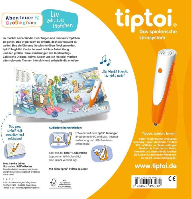Ravensburger tiptoi Buch: Abenteuer Großwerden: Liv geht aufs Töpfchen