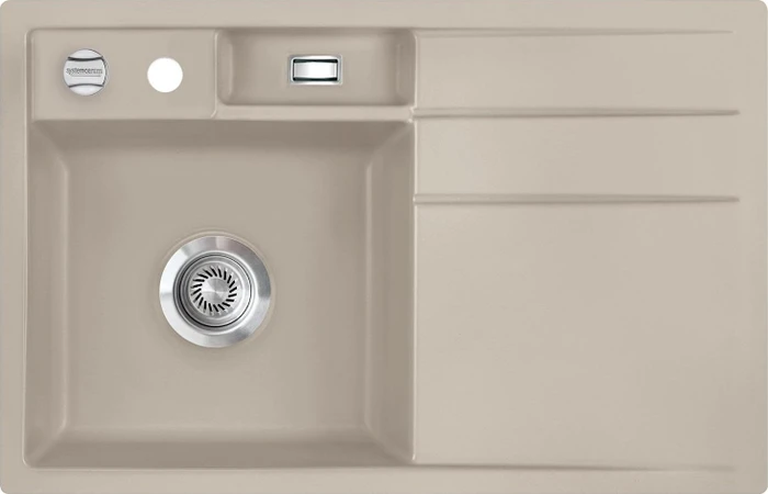 systemceram Bela 78 F Einbau Becken links mit Ablauffernbedienung fango