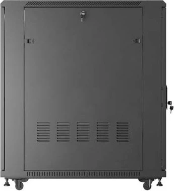 Lanberg 19" Rackschrank 22HE, freistehend, Flat Pack, Gitternetztür, IP20, RAL 9004, 1000mm tief