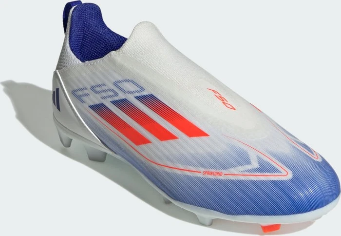 adidas F50 League Laceless FG/MG cloud white/solar red/lucid blue (Junior)
