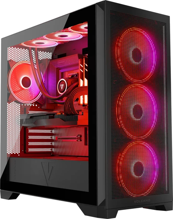 Modecom Volcano Expanse S Apex ARGB Midi, schwarz, Glasfenster