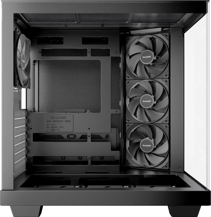 be quiet! Light Base 500 Black, schwarz, Glasfenster