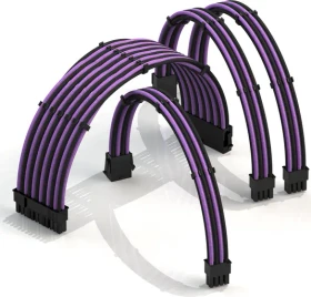 LinkUP PSU Cable Extension Kit, Schwarz/Violett (PWR-EXTMOD-PRBK30)